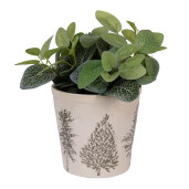 Ghiveci flori ceramica bej verde Braduti 17x16 cm