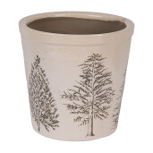 Ghiveci flori ceramica bej verde Braduti 17x16 cm