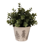 Ghiveci flori ceramica bej verde Braduti 12x11 cm