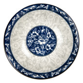 Set 2 boluri ceramica alba gri albastra 21x5 cm, 600 ml