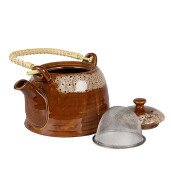 Ceainic cu infuzor ceramica maro natur 14x12 cm, 750 ml