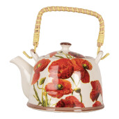 Ceainic cu infuzor ceramica multicolora Maci 18x14x12 cm, 800 ml
