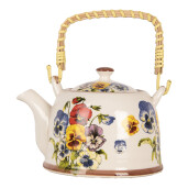 Ceainic cu infuzor ceramica multicolora Panselute 18x14x12 cm / 800 ml
