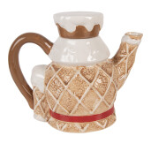 Ceainic Craciun Spargatorul de Nuci ceramica maro alba 22x12x18 cm / 900 ml