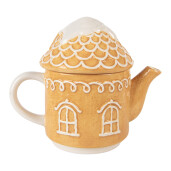 Set ceainic cana Craciun ceramica multicolora 19x12x23 cm / 550 ml / 450 ml