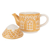 Set ceainic cana Craciun ceramica multicolora 19x12x23 cm / 550 ml / 450 ml