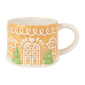 Set ceainic cana Craciun ceramica multicolora 19x12x23 cm / 550 ml / 450 ml