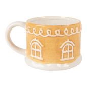 Set ceainic cana Craciun ceramica multicolora 19x12x23 cm / 550 ml / 450 ml