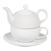 Set ceainic ceasca ceramica alba 17x16x13 cm, 350 ml, 250 ml