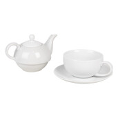 Set ceainic ceasca ceramica alba 17x16x13 cm, 350 ml, 250 ml