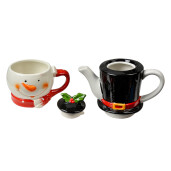 Set ceainic ceasca Om Zapada ceramica multicolora 19x11x21 cm, 525 ml, 425 ml