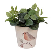 Ghiveci flori ceramica multicolora Pasare 17x16 cm