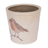 Ghiveci flori ceramica multicolora Pasare 17x16 cm