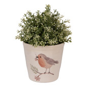 Ghiveci flori ceramica multicolora Pasare 15x14 cm