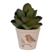 Ghiveci flori ceramica multicolora Pasare 8x7 cm
