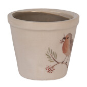 Ghiveci flori ceramica multicolora Pasare 8x7 cm