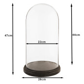 Platou decorativ lemn sticla 26x47 cm