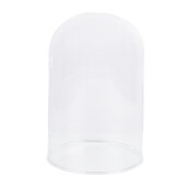 Platou decorativ lemn cu cloche sticla Ø 12x16 cm