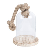 Platou decorativ lemn sticla 12x19 cm
