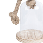 Platou decorativ lemn sticla 12x19 cm