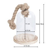 Platou decorativ lemn sticla 12x19 cm