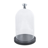 Platou decorativ lemn sticla 14x25 cm