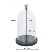 Platou decorativ lemn sticla 14x25 cm