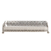 Tava decorativa metal argintiu oglinda 20x10x3 cm
