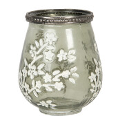 Vaza flori sticla verde alba Ø 9x11 cm