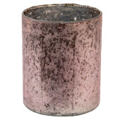 Vaza flori sticla roz 13x15 cm