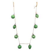 Ghirlanda globuri sticla verde 135x5x8 cm