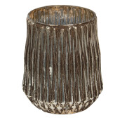 Vaza flori sticla aurie 18x21 cm