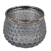 Suport lumanare sticla gri 8x6 cm