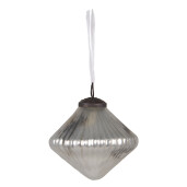 Set 4 globuri sticla argintie 9x9 cm