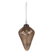 Set 6 globuri sticla aurie brad Craciun 7x10 cm