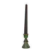 Set 2 sfesnice Craciun sticla verde aurie 6x10 cm