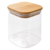 Set 2 borcane sticla lemn 8x8x10 cm