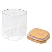 Set 2 borcane sticla lemn 8x8x10 cm