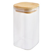 Set 2 borcane sticla lemn 6x6x12 cm