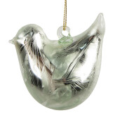 Set 6 Pasari decorative sticla verde 7x4x6 cm