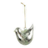 Set 6 Pasari decorative sticla verde 7x4x6 cm