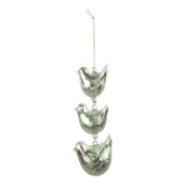 Set 2 decoratiuni Pasari decorative sticla verde 7x5x16 cm