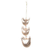 Set 2 decoratiuni Pasari decorative sticla bej 7x5x16 cm