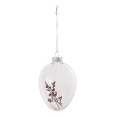 Set 6 oua decorative Paste sticla transparenta flori 7x10 cm