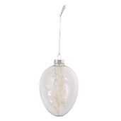 Set 6 oua decorative Paste sticla transparenta 6x9 cm