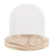 Platou decorativ lemn sticla 12x11 cm