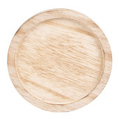 Platou decorativ lemn cu cloche sticla  Ø 13x11 cm