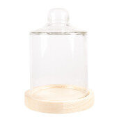 Platou decorativ lemn sticla 13x18 cm