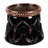 Set 2 candele sticla neagra cupru 7x6 cm