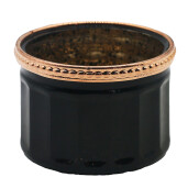 Suport lumanare sticla neagra aurie 8x6 cm